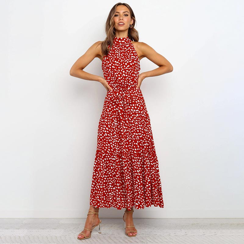 Vergie - sukienka boho w groszki